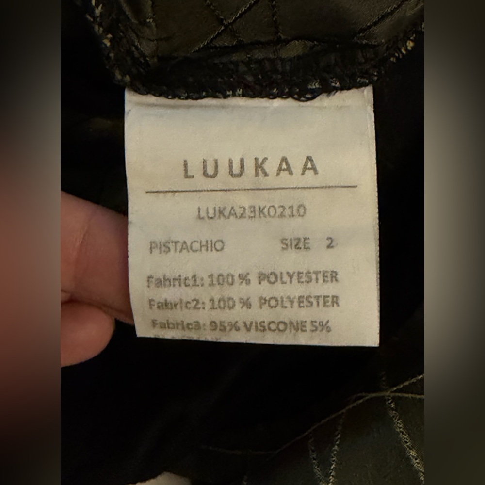 Luukaa Olive Green Quilted Skirt-Pant with Black Waistband - Picture 7 of 8